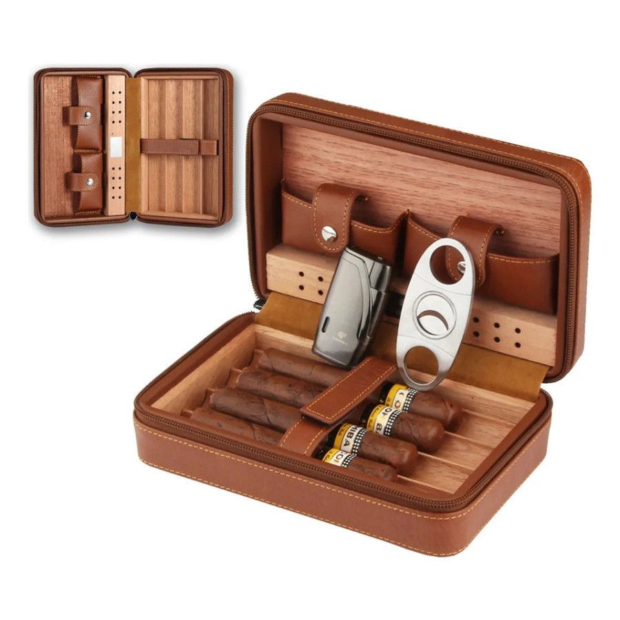 porta charutos de couro mato grosso